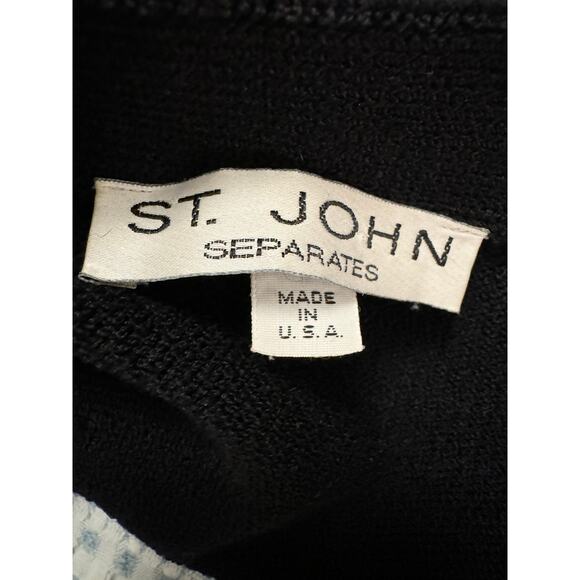 VTG Black St John Separates Open Longline Cardigan Santana Knit Small - Picture 3 of 11
